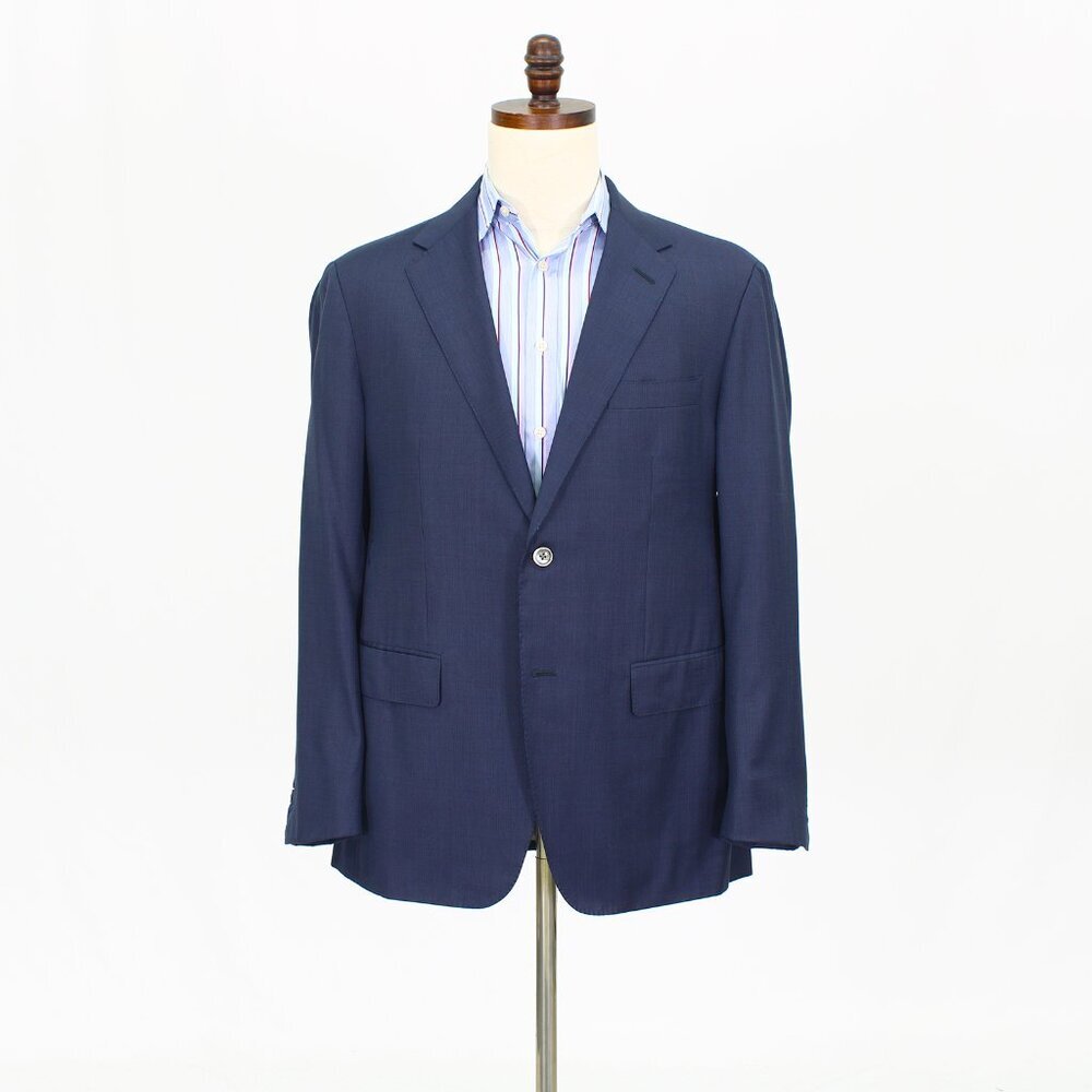 Bespoke 40R Blue Solid 2-Button Sport Coat Blazer Jacket T633